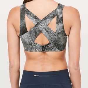 36D Lululemon Enlite Pixel Ice Grey Black Bra